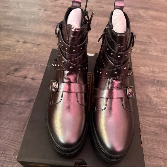 Harley-Davidson Metallic Black/Silver Motorcycle  Boots - Picture 2 of 5